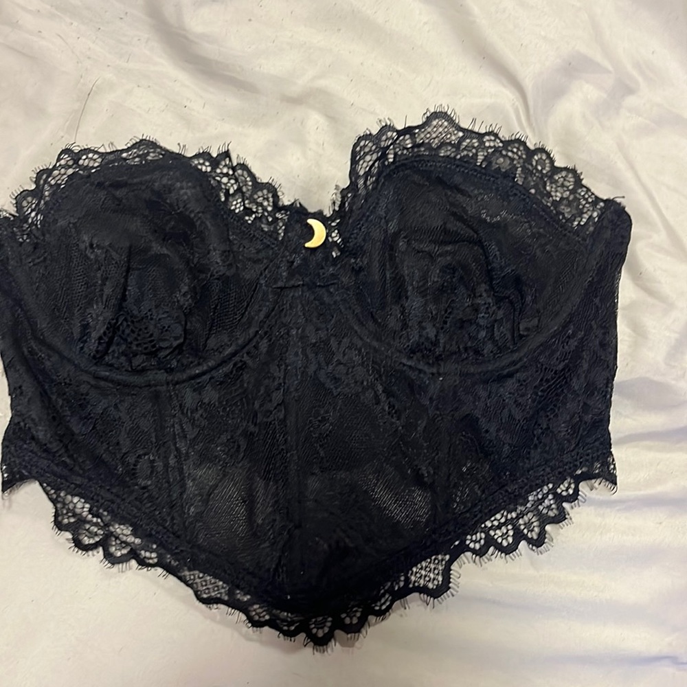 Black forever 21 lace corset bralette/ top